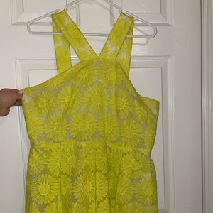 Yellow Daisy High Neck Dress